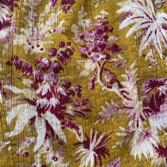Pilcro by Anthropologie Floral Button Up Top Blouse Size Small Medium (S/M) - Picture 9 of 14